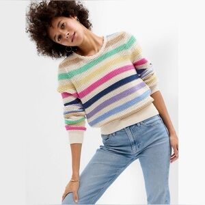GAP || Multicolor Striped Crotchet Women's Sweater. Sz. XS